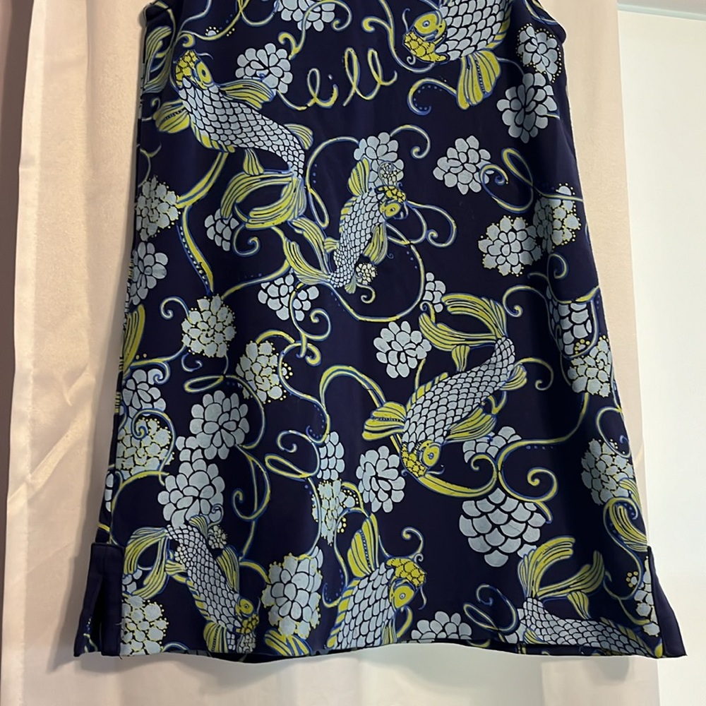 Lilly Pulitzer Blue Koi Fish Dress - Girls Size 5 - Picture 4 of 13
